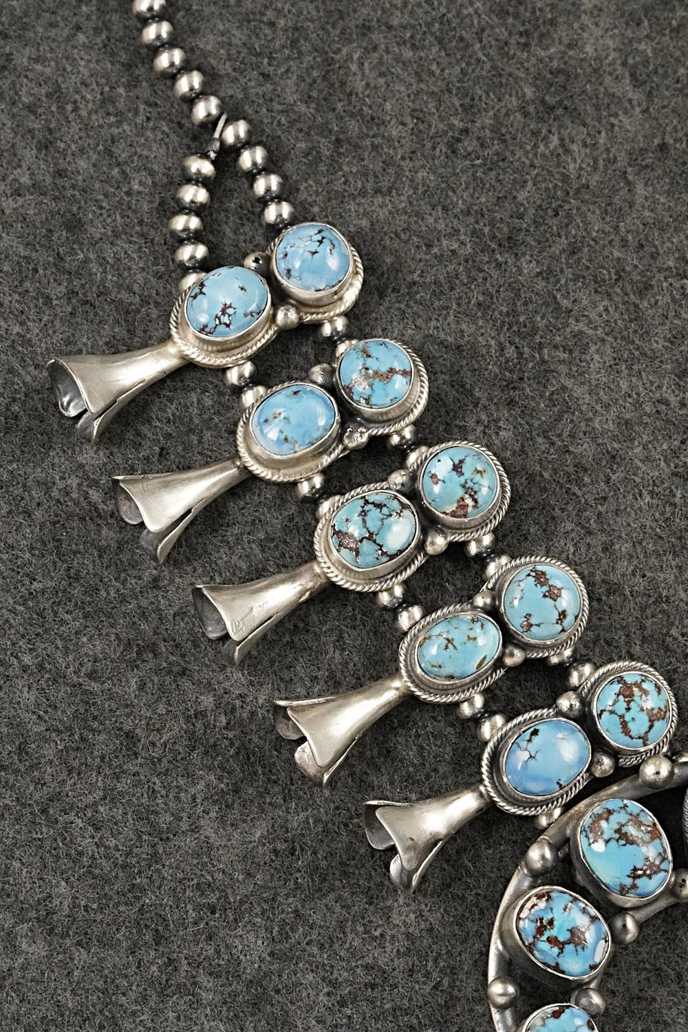 Turquoise & Sterling Silver Squash Blossom Set - Darrin Livingston
