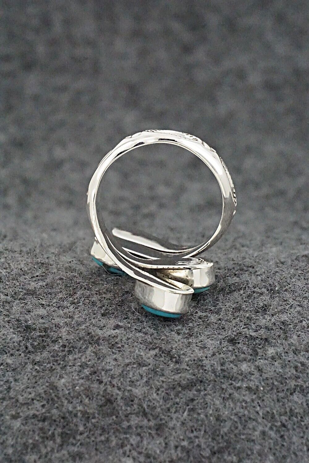 Turquoise & Sterling Silver Ring - Thomas Yazzie - Size 7.5