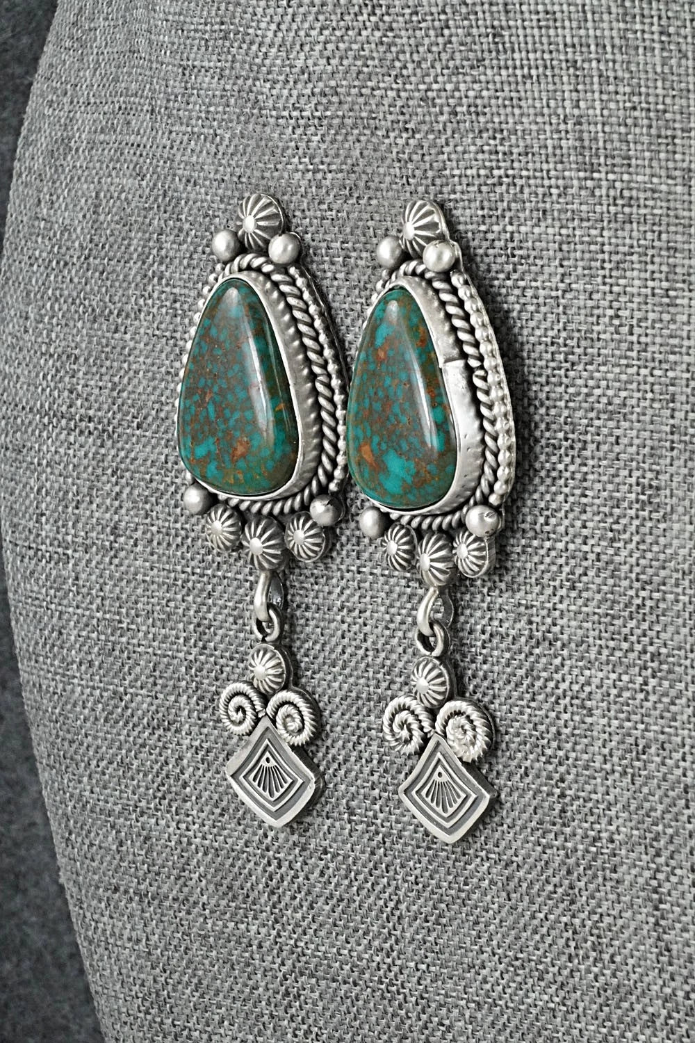 Turquoise & Sterling Silver Earrings - Michael Calladitto