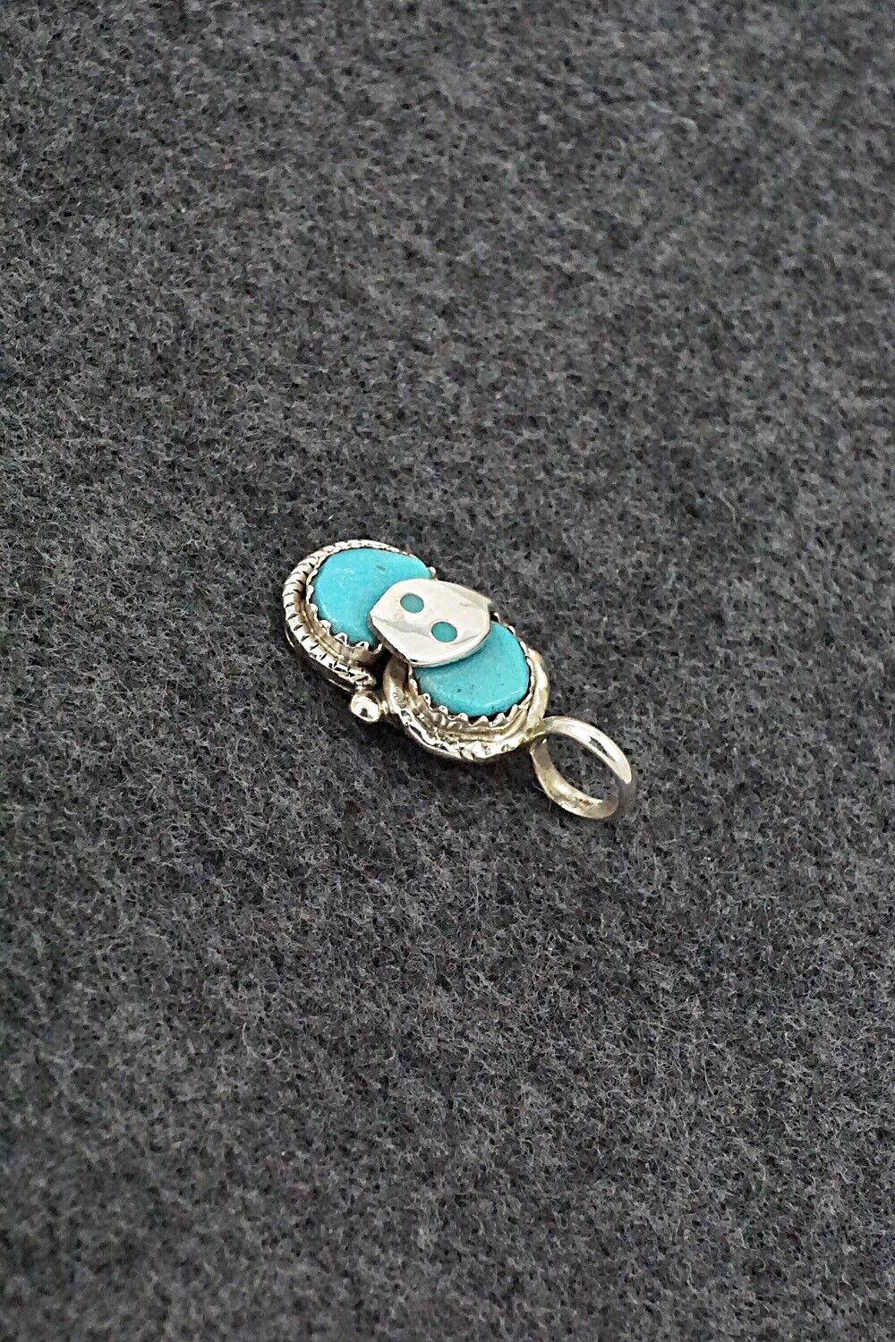 Turquoise and Sterling Silver Pendant - Joy Calavaza