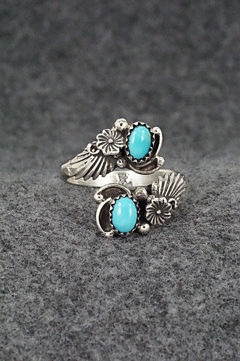 Turquoise & Sterling Silver Ring - Etta Belin - Size 11
