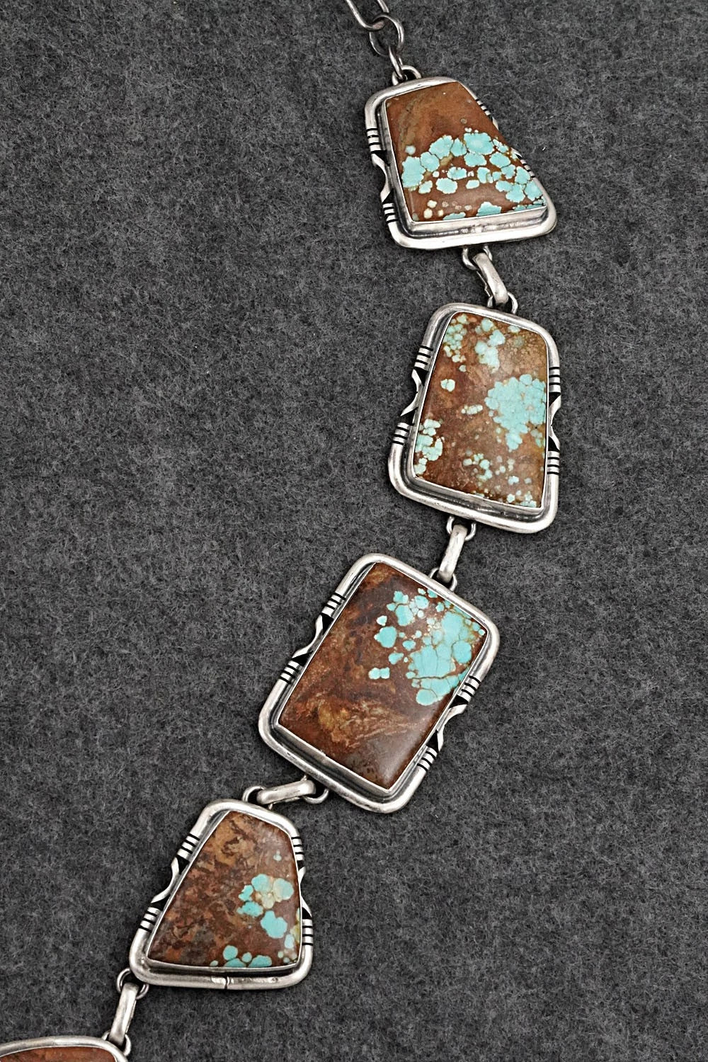 Turquoise & Sterling Silver Necklace and Earrings Set - Paul Livingston