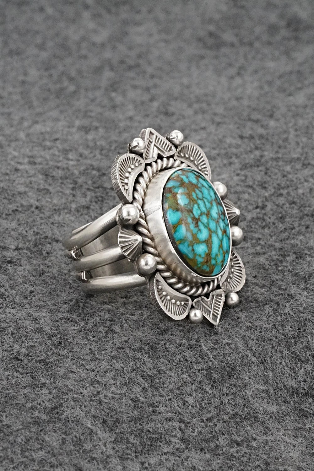 Turquoise & Sterling Silver Ring - Michael Calladitto - Size 9.5