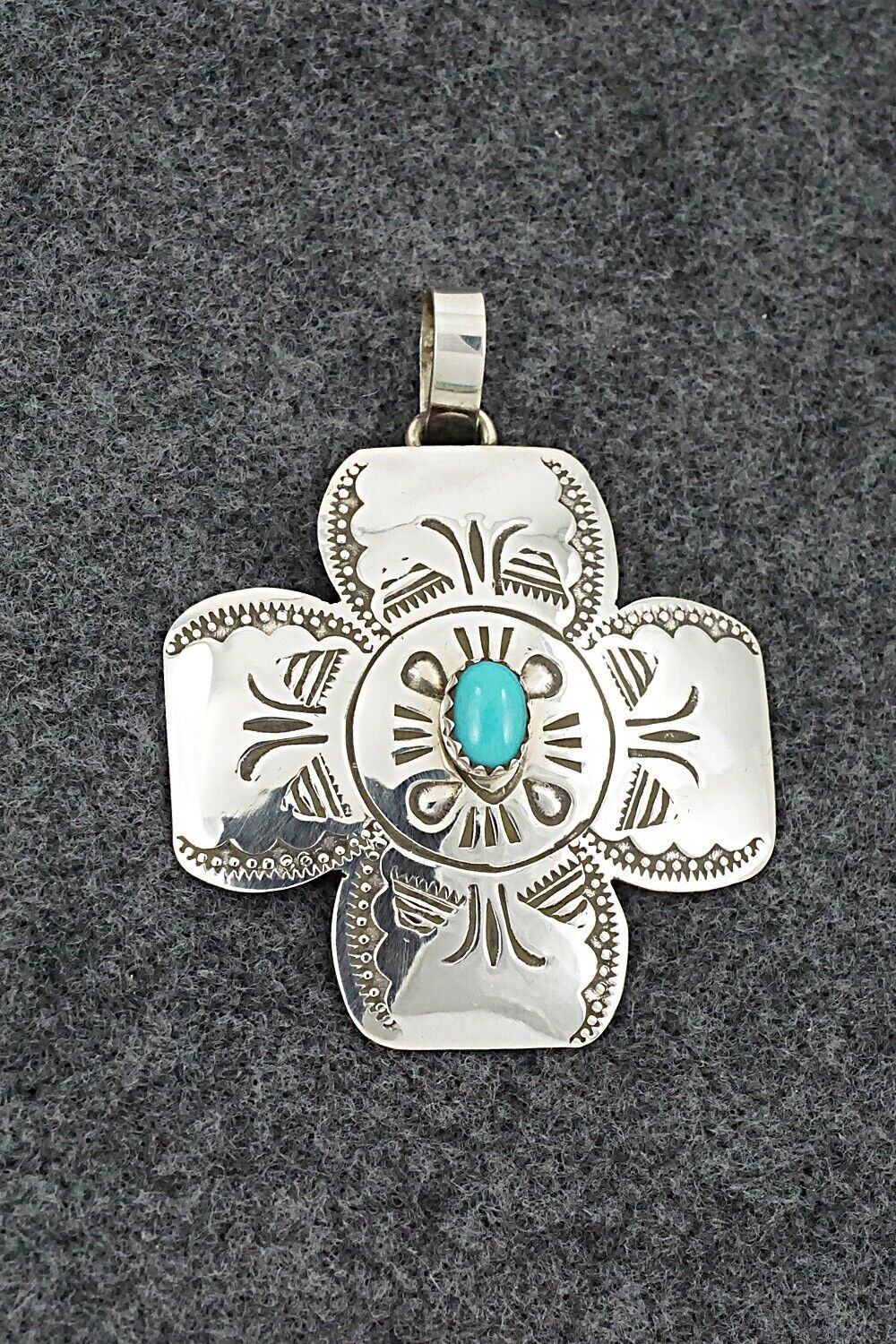 Turquoise & Sterling Silver Pendant - Bertha Begay