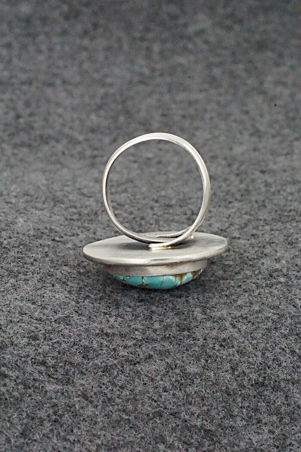 Turquoise & Sterling Silver Ring - Jameson Garcia - Size 8.5 Adj.