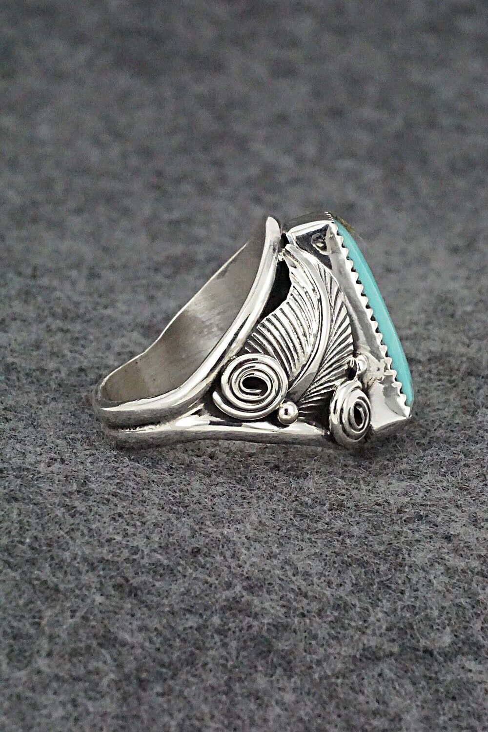 Turquoise & Sterling Silver Ring - Darrell Morgan - Size 10