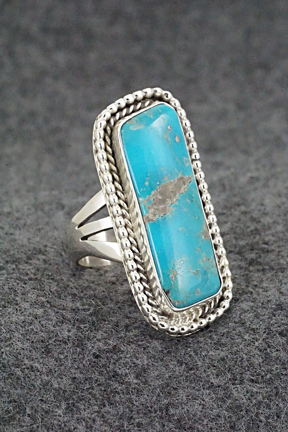 Turquoise & Sterling Silver Ring - Andrew Vandever - Size 6.5