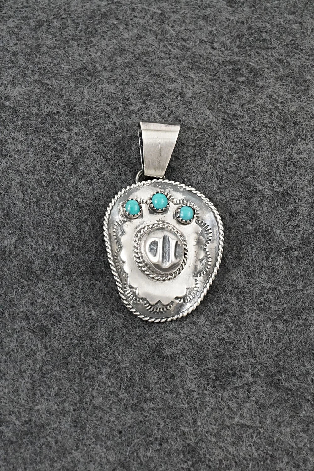 Turquoise & Sterling Silver Pendant - Bobby Platero