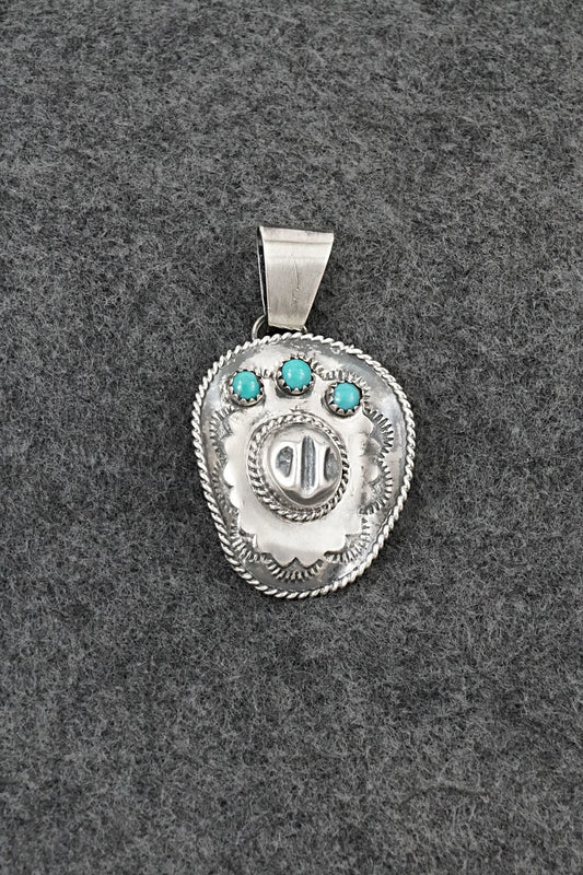 Turquoise & Sterling Silver Pendant - Bobby Platero