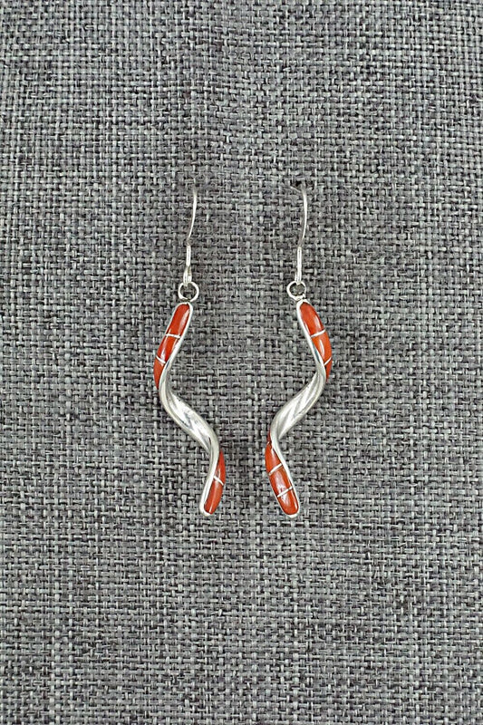 Coral & Sterling Silver Earrings - Ira Johnson