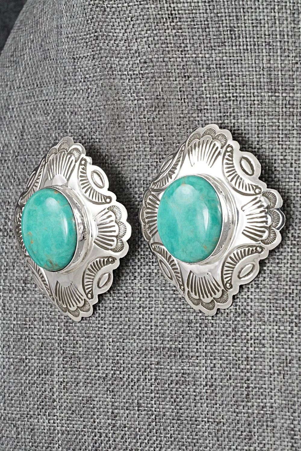Turquoise & Sterling Silver Earrings - Arnold Blackgoat