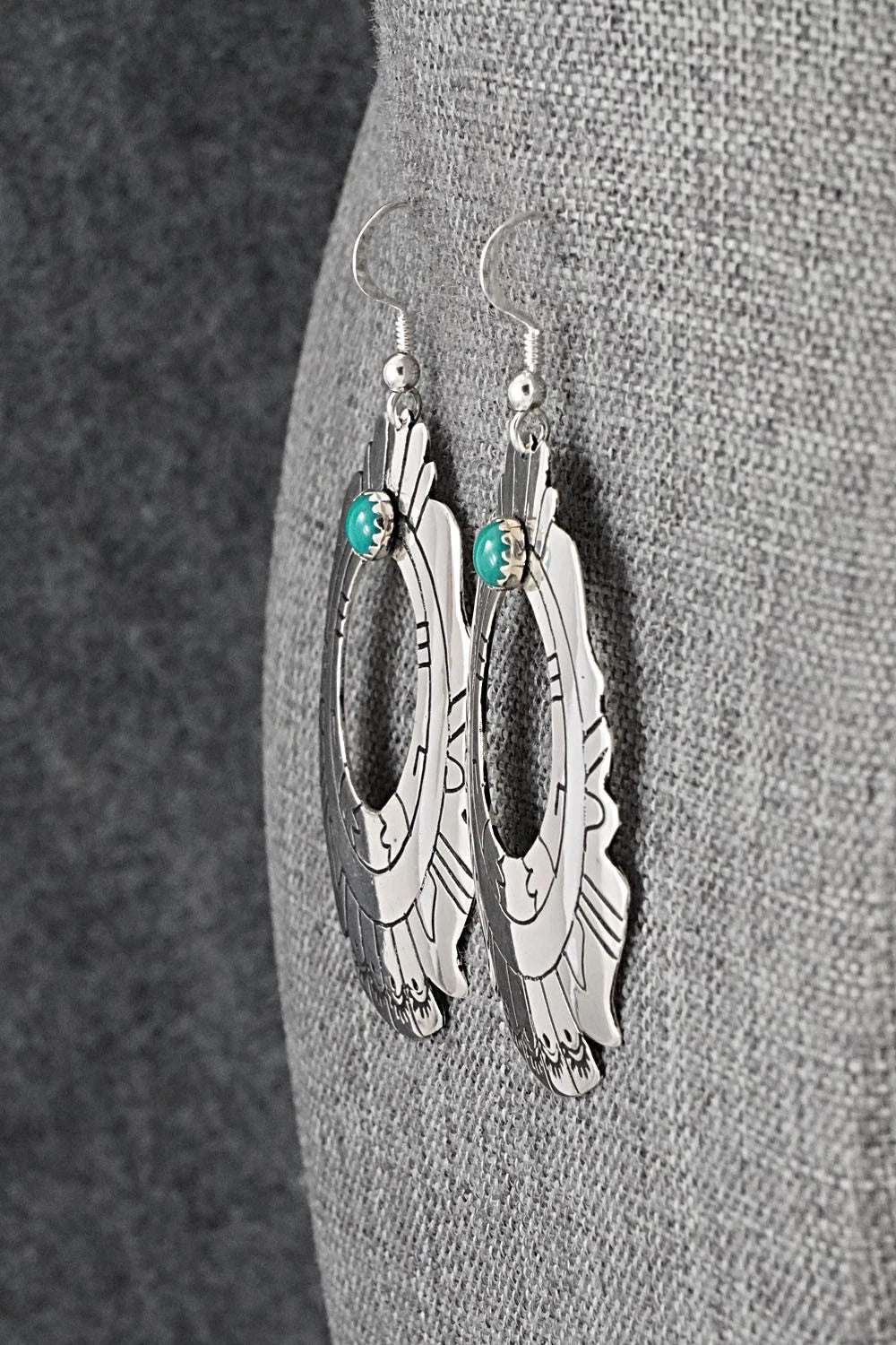 Turquoise & Sterling Silver Earrings - Rosita Singer