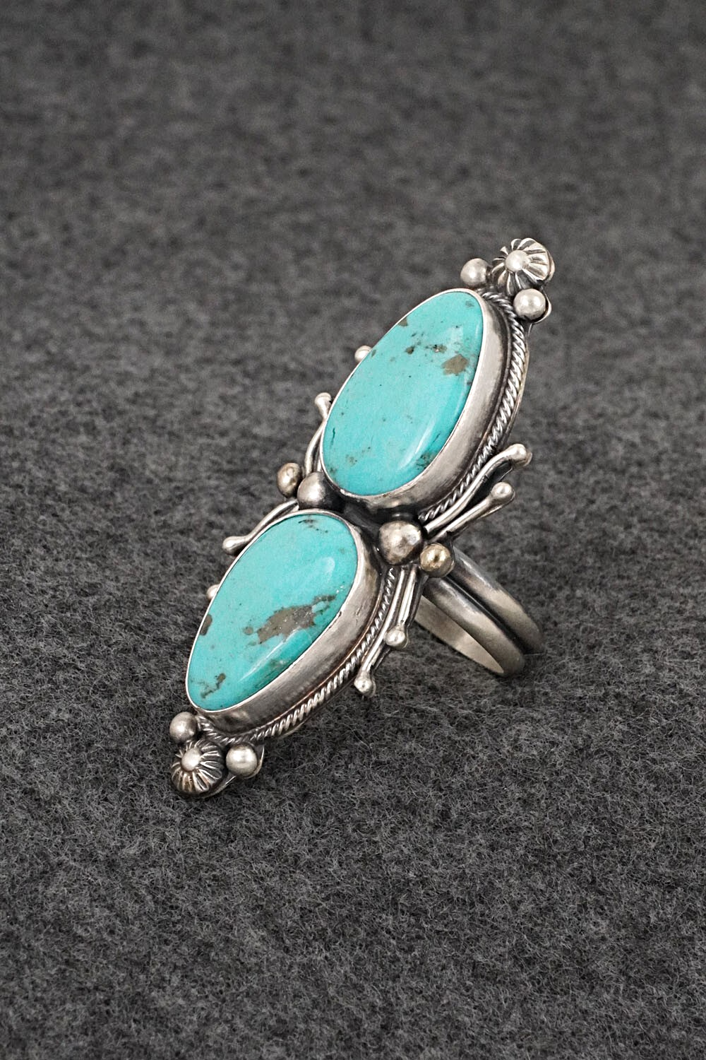Turquoise & Sterling Silver Ring - Kathleen Livingston - Size 7 Adj.
