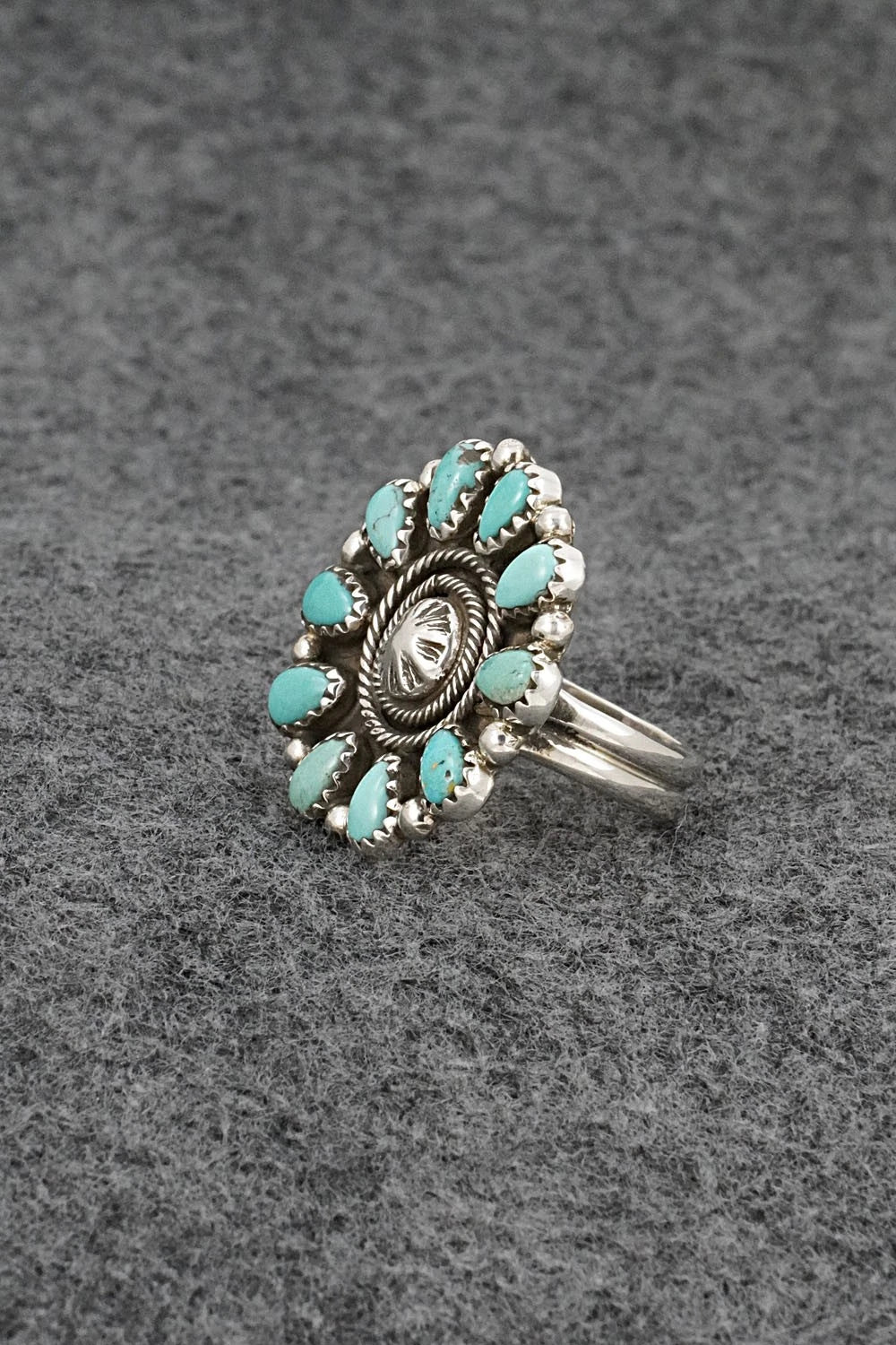 Turquoise & Sterling Silver Ring - Priscilla Reeder - Size 8