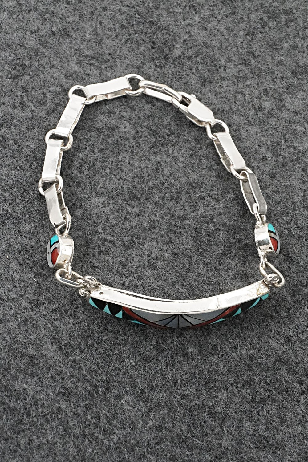 Multi-Stone & Sterling Silver Link Bracelet - Ola Eriacho