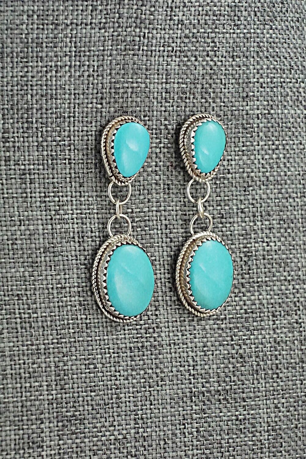 Turquoise & Sterling Silver Earrings - Ernest Hawthorne