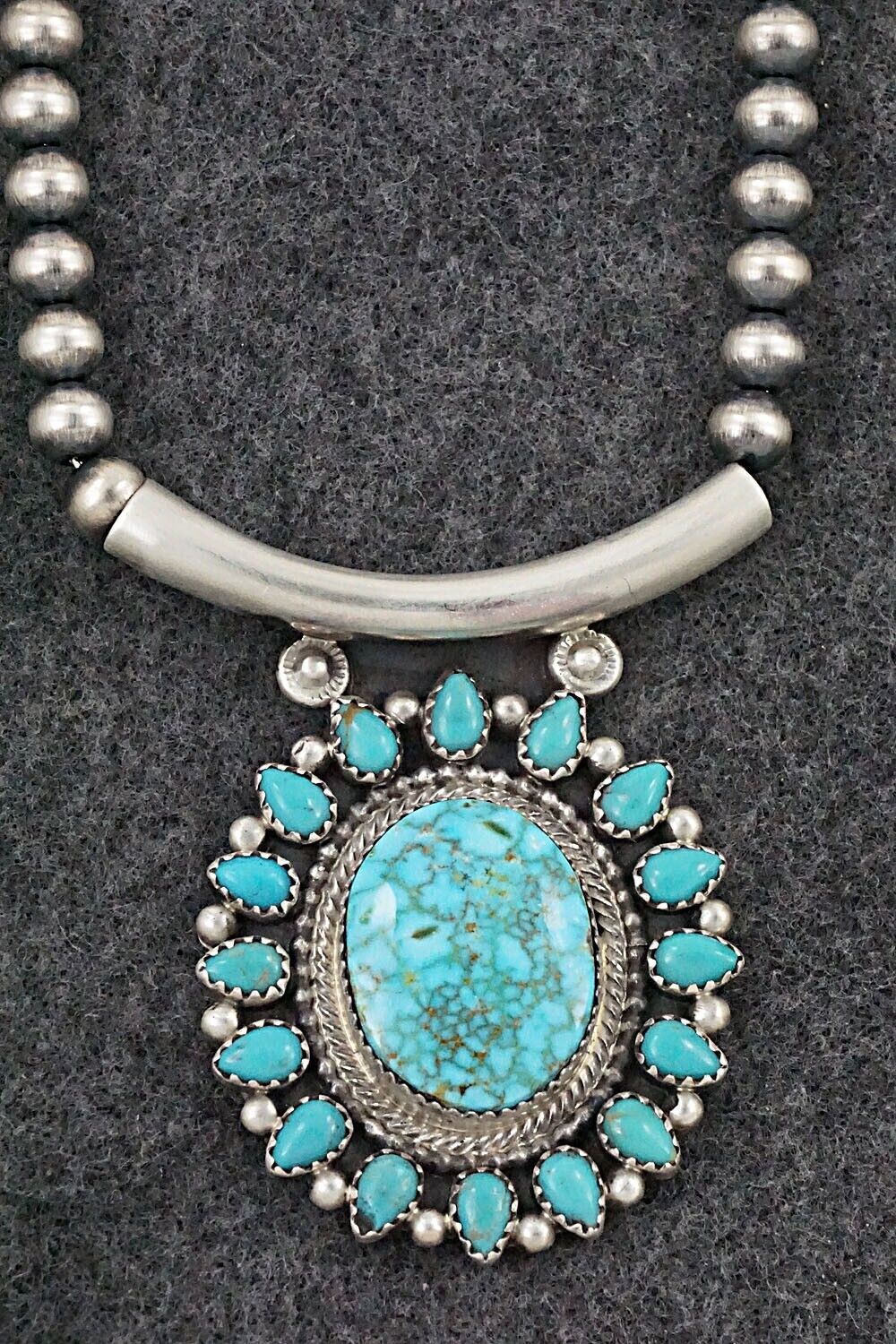 Turquoise & Sterling Silver Necklace - Tom Lewis