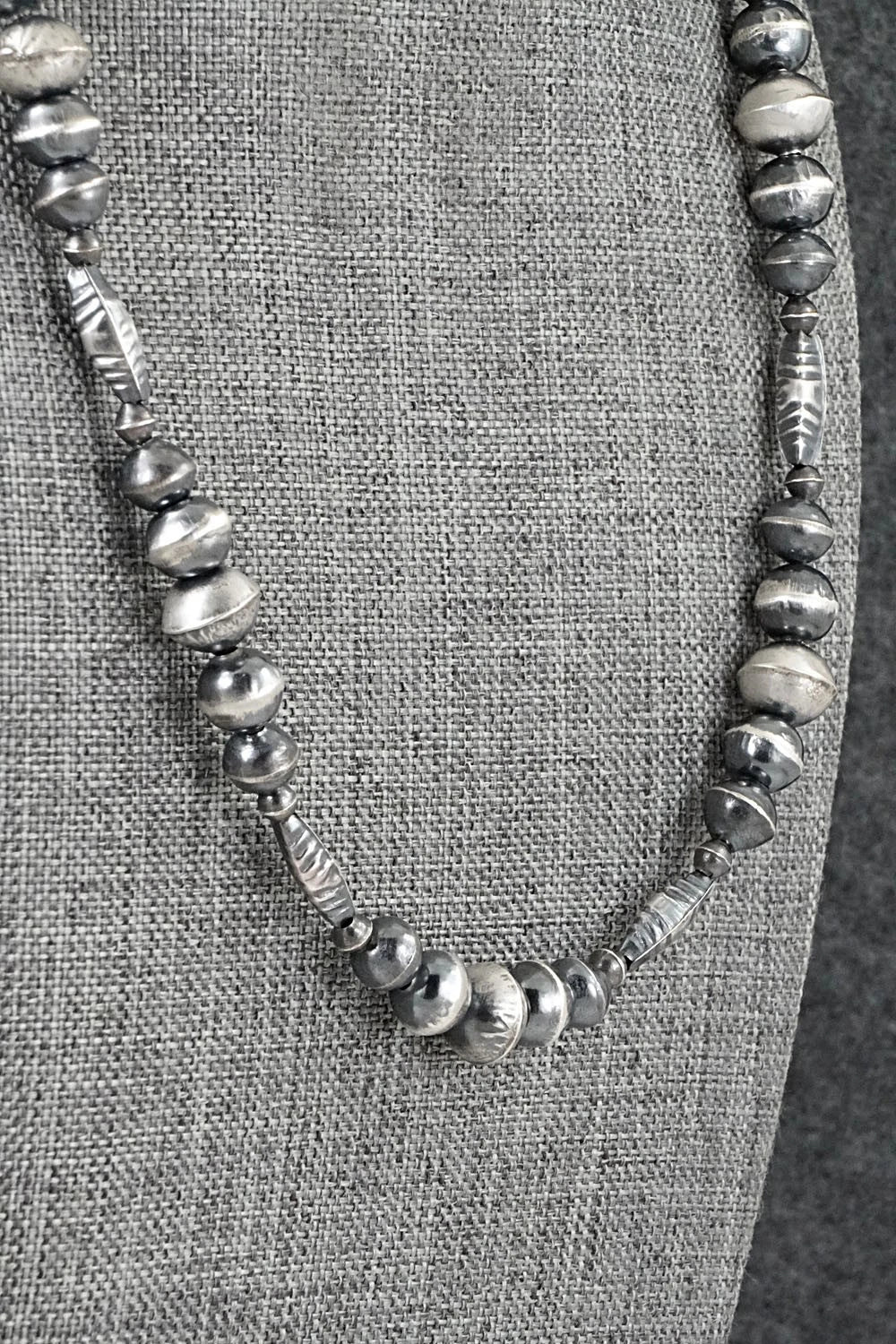Sterling Silver Navajo Pearl Necklace 20" - Vintage