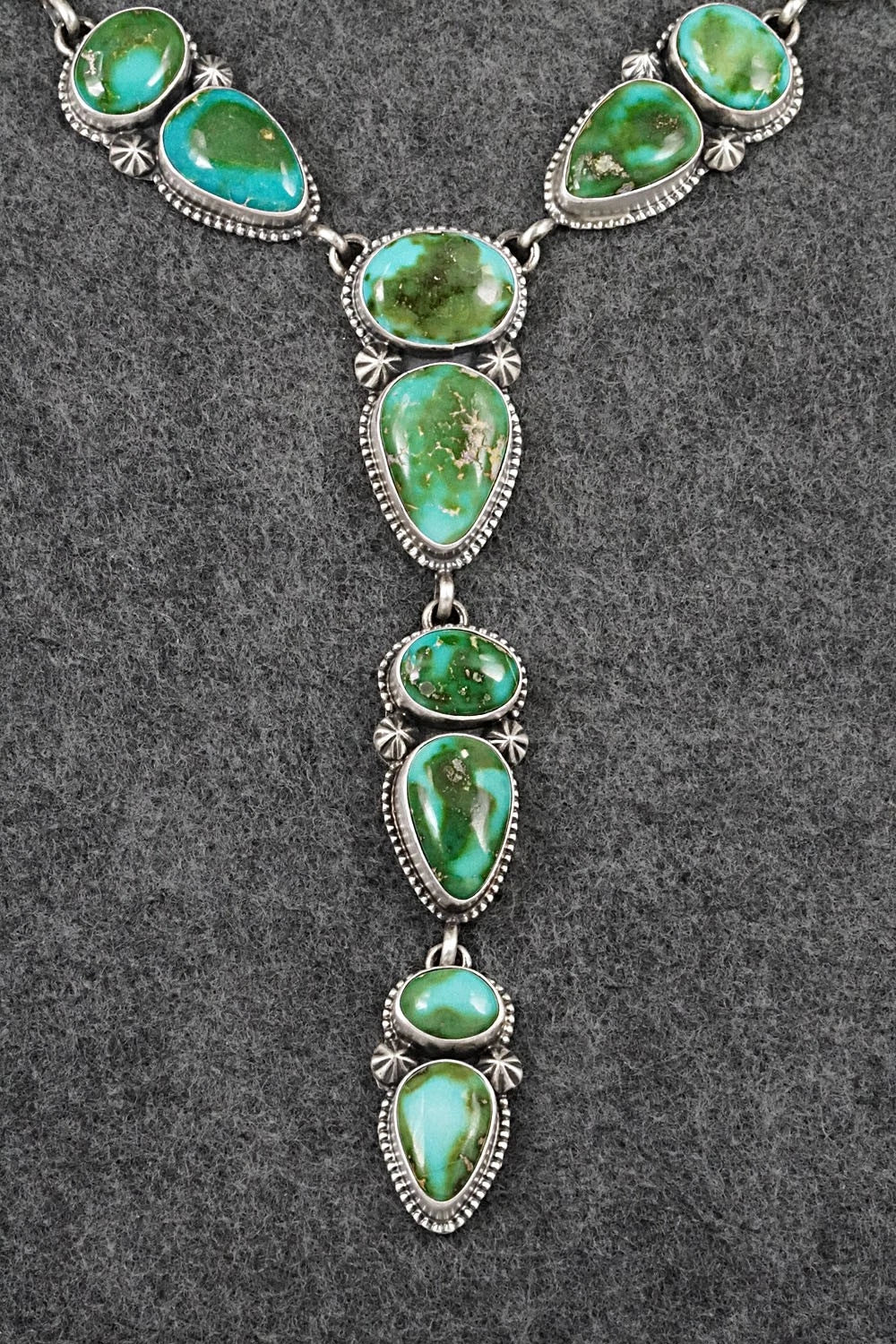 Turquoise & Sterling Silver Necklace and Earrings Set - Darrin Livingston
