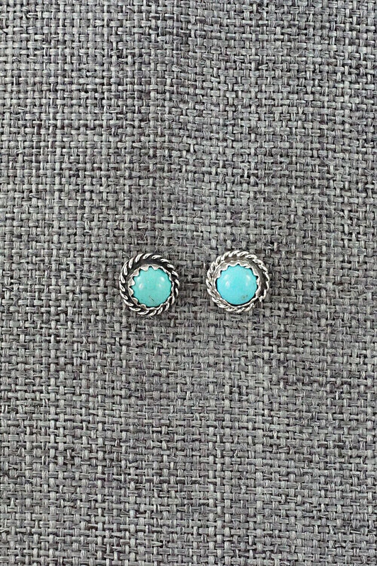 Turquoise and Sterling Silver Earrings - Esther White