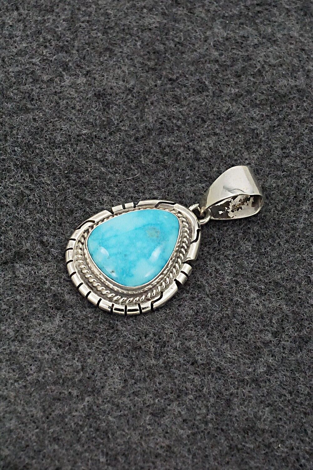 Turquoise & Sterling Silver Pendant - Peggy Skeets