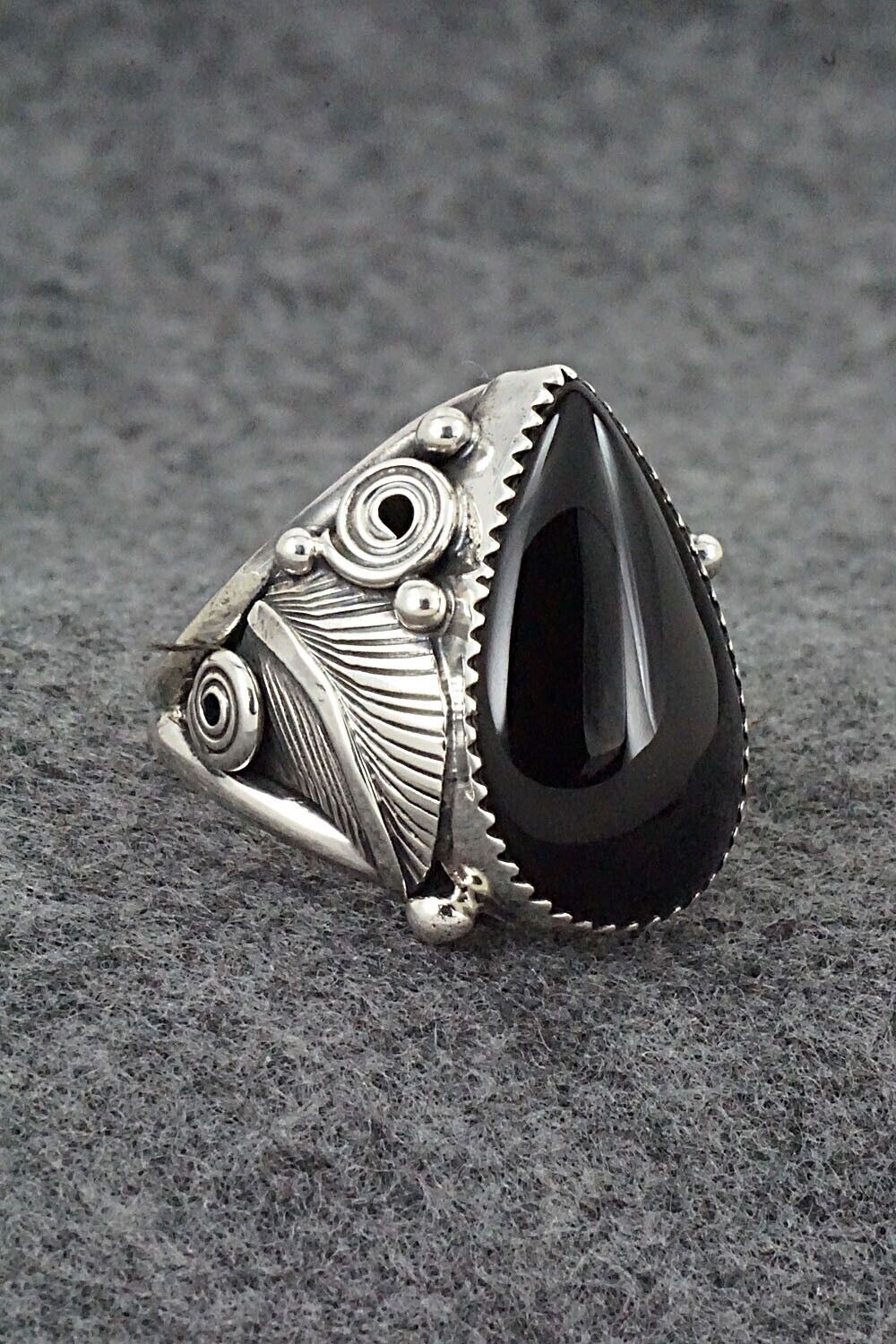 Onyx & Sterling Silver Ring - Darrell Morgan - Size 10