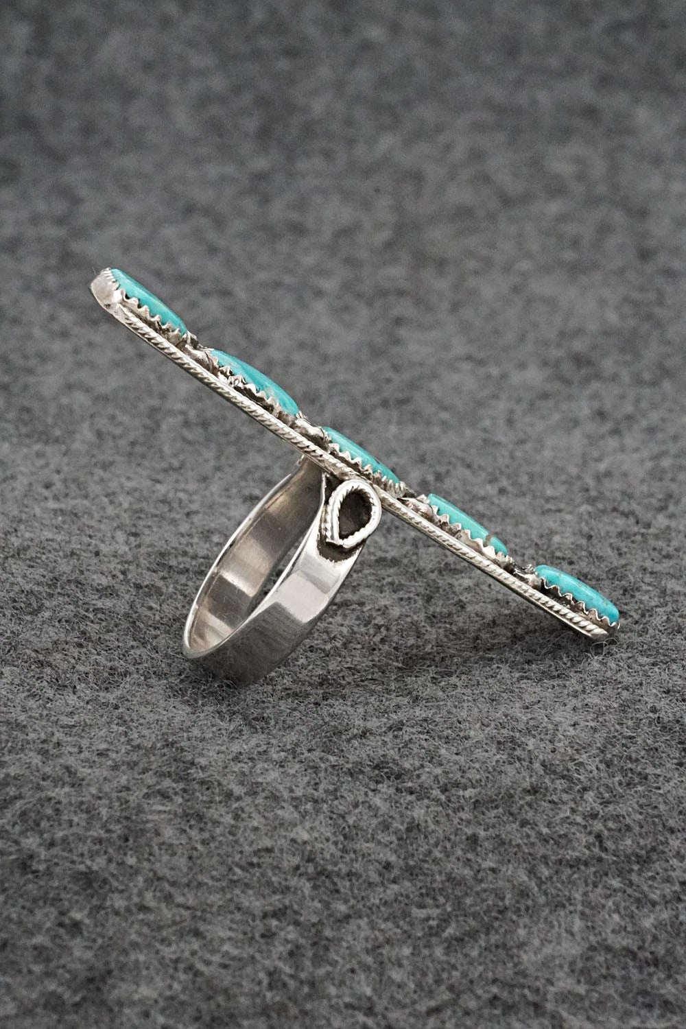 Turquoise & Sterling Silver Ring - Priscilla Reeder - Size 8.5