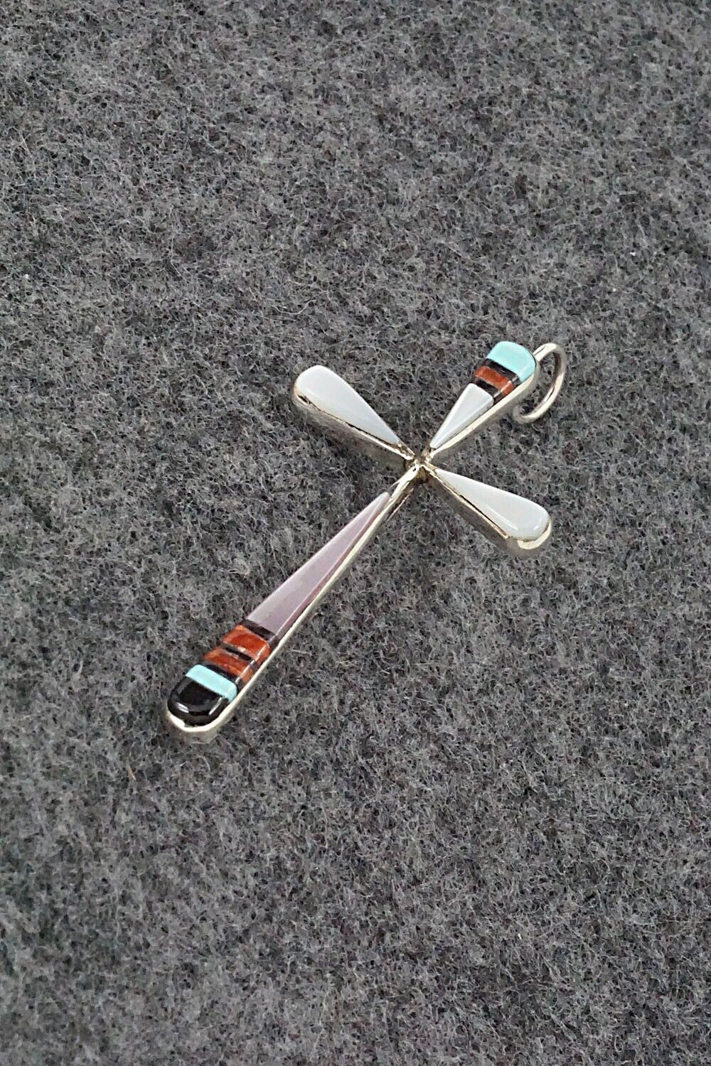 Multi Stone & Sterling Silver Pendant - Lynette Bowannie