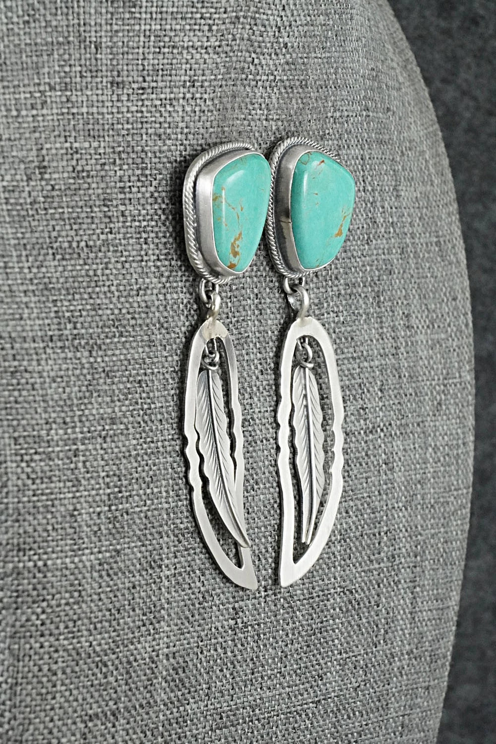 Turquoise & Sterling Silver Earrings - Darrin Livingston