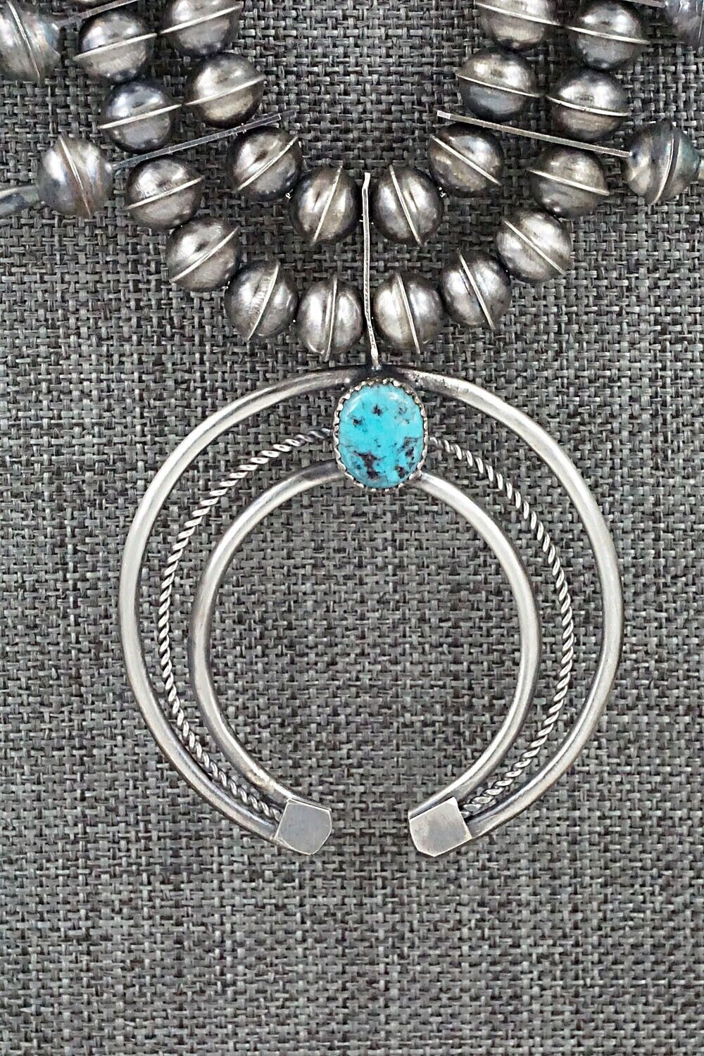 Turquoise & Sterling Silver Squash Blossom Set - Phil Garcia