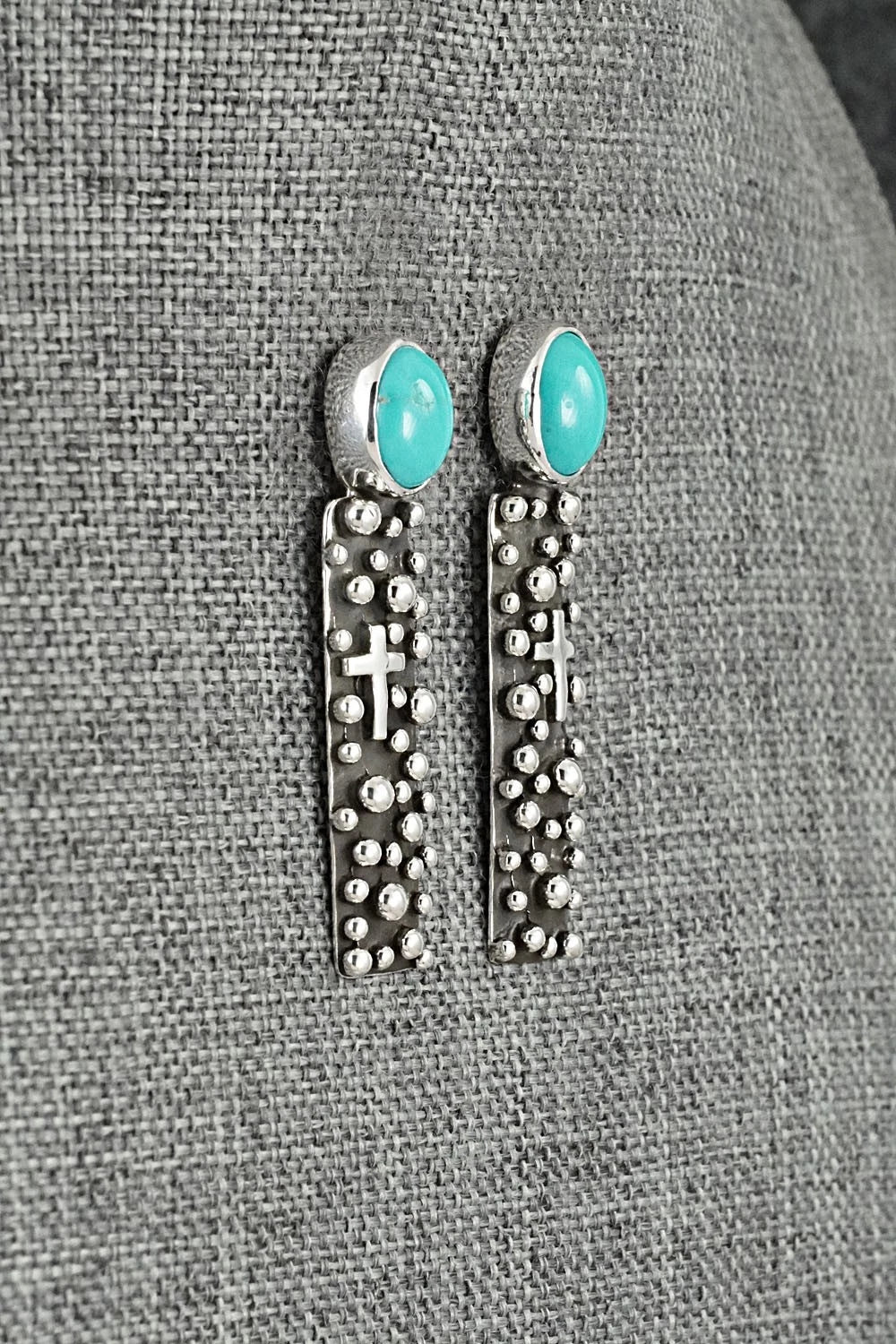 Turquoise & Sterling Silver Earrings - Raymond Coriz