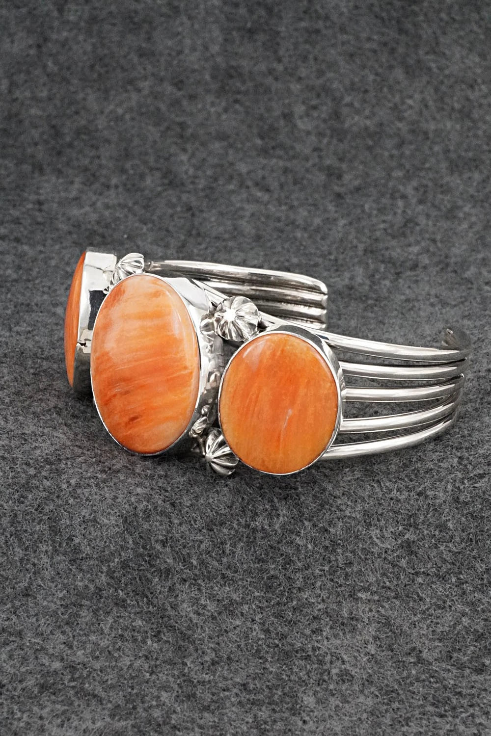 Spiny Oyster & Sterling Silver Bracelet - Paul Livingston