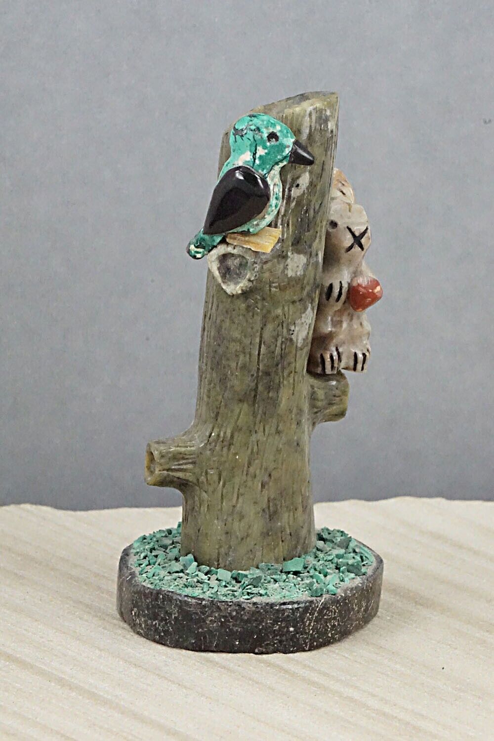 Squirrel and Bird Zuni Fetish Carving - Justin Natewa