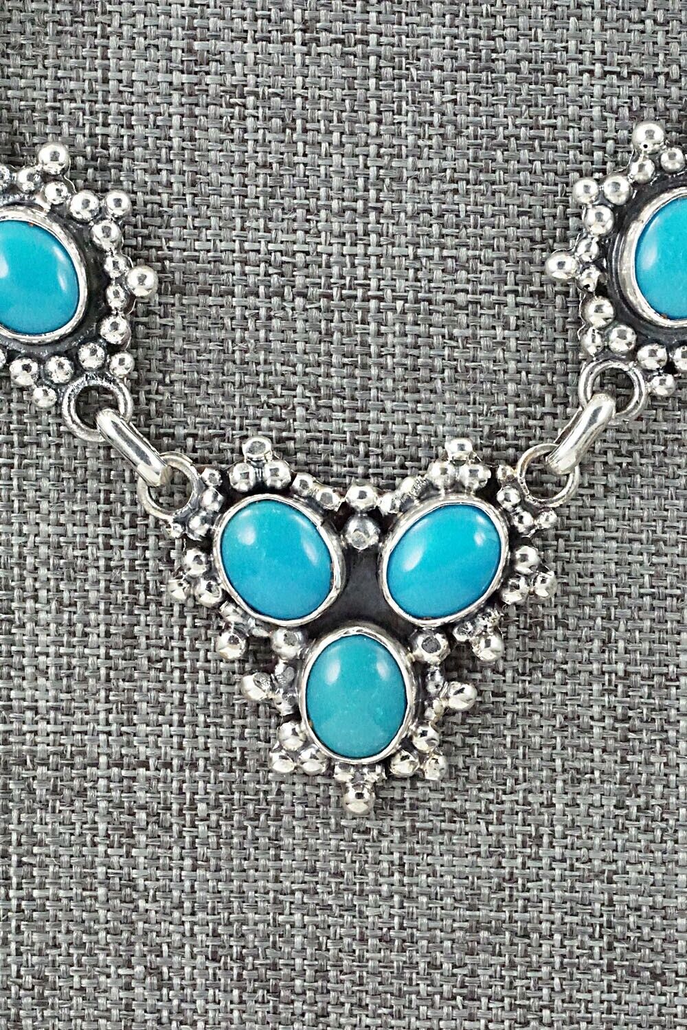 Turquoise & Sterling Silver Necklace and Earrings Set - Roie Jaque