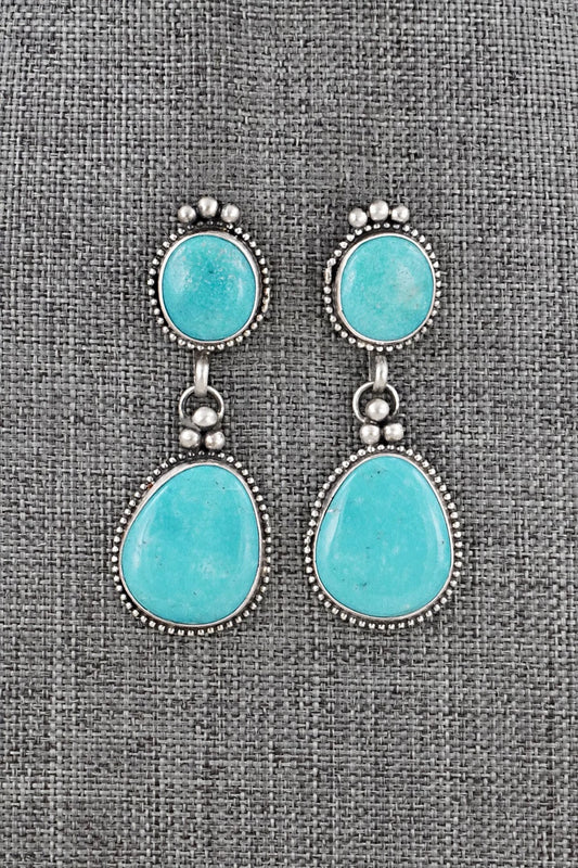 Turquoise & Sterling Silver Earrings - Betty Tom