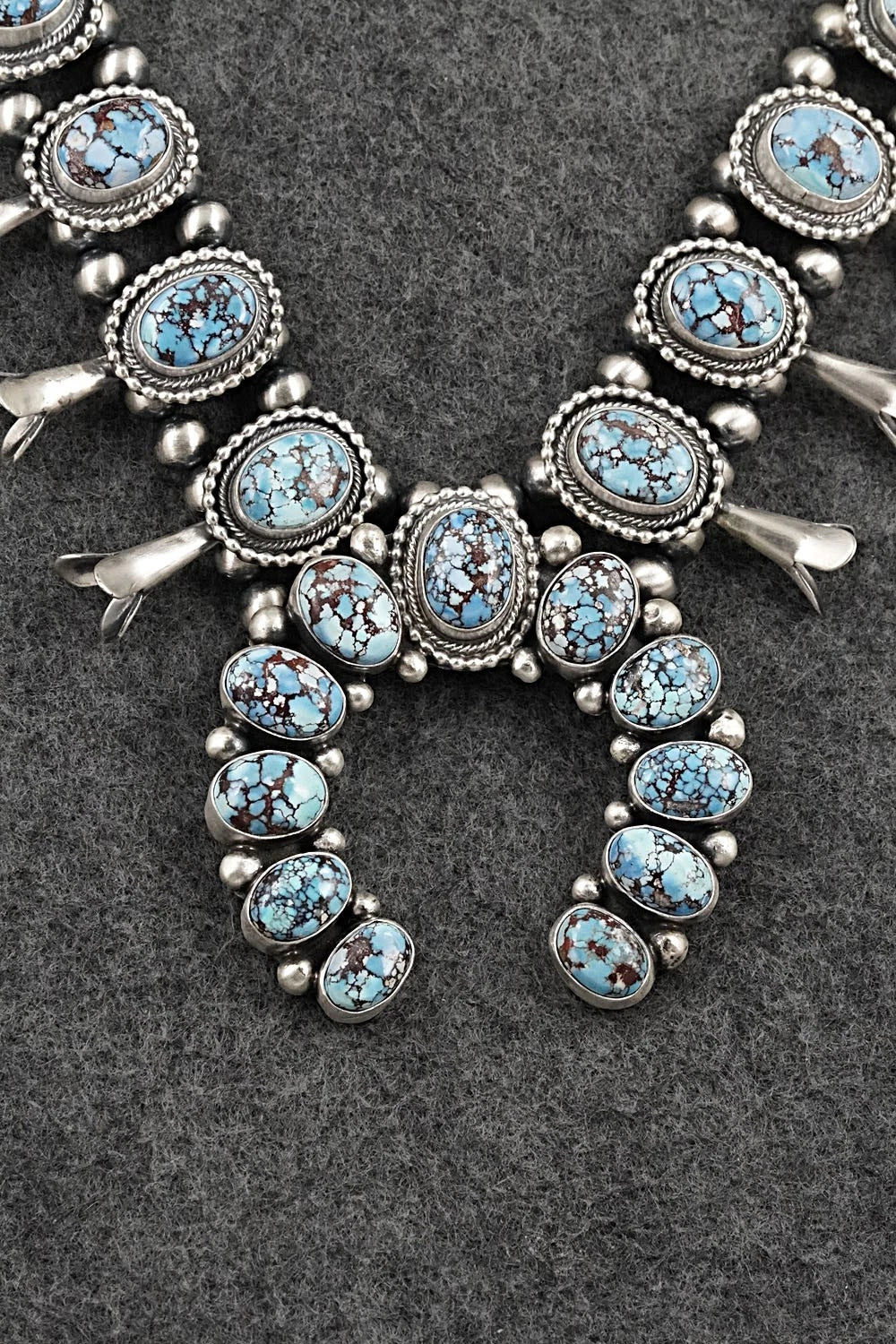 Turquoise & Sterling Silver Squash Blossom Set - Darrin Livingston
