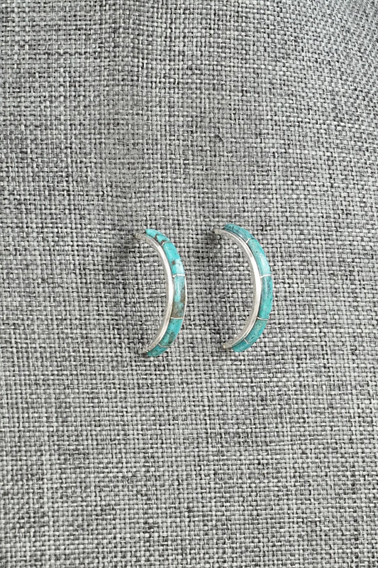 Turquoise & Sterling Silver Earrings - Gloria Waatsa