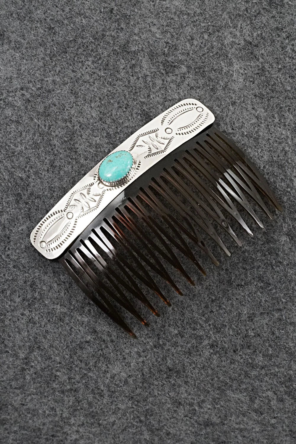 Turquoise & Sterling Silver Hair Combs - Jolene Begay