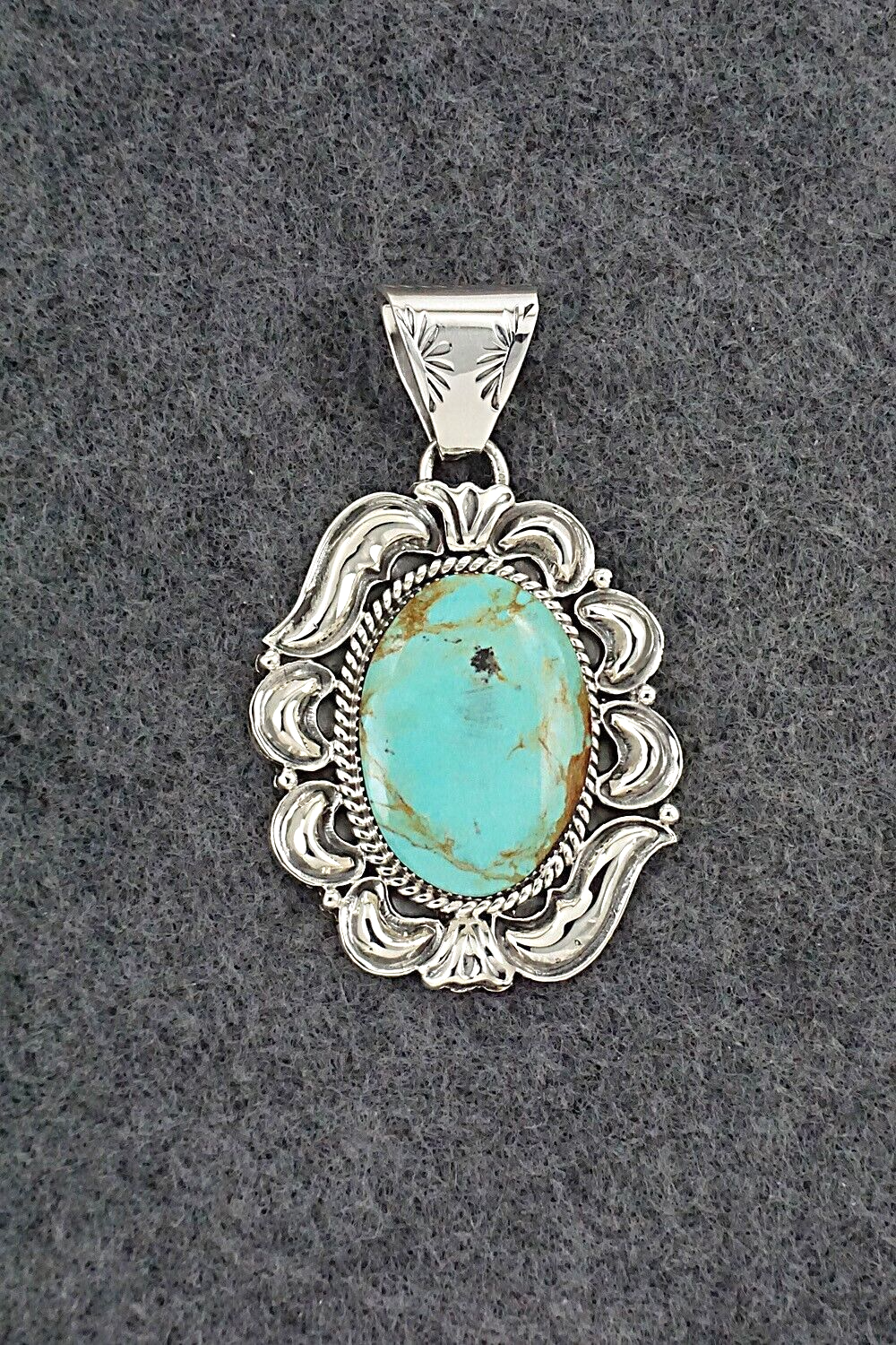 Turquoise & Sterling Silver Pendant - Harold Becenti