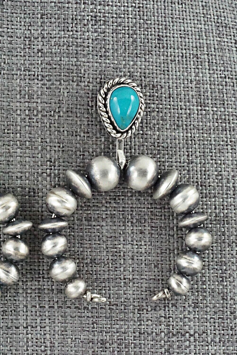 Turquoise & Sterling Silver Navajo Pearl Earrings - Amanda Larry