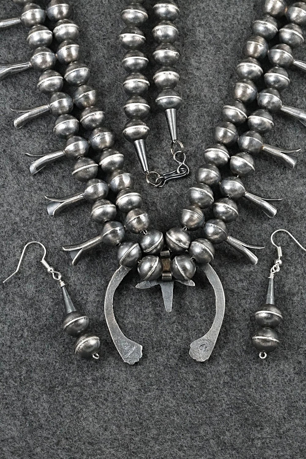 Turquoise & Sterling Silver Squash Blossom Set - Gilbert Martin
