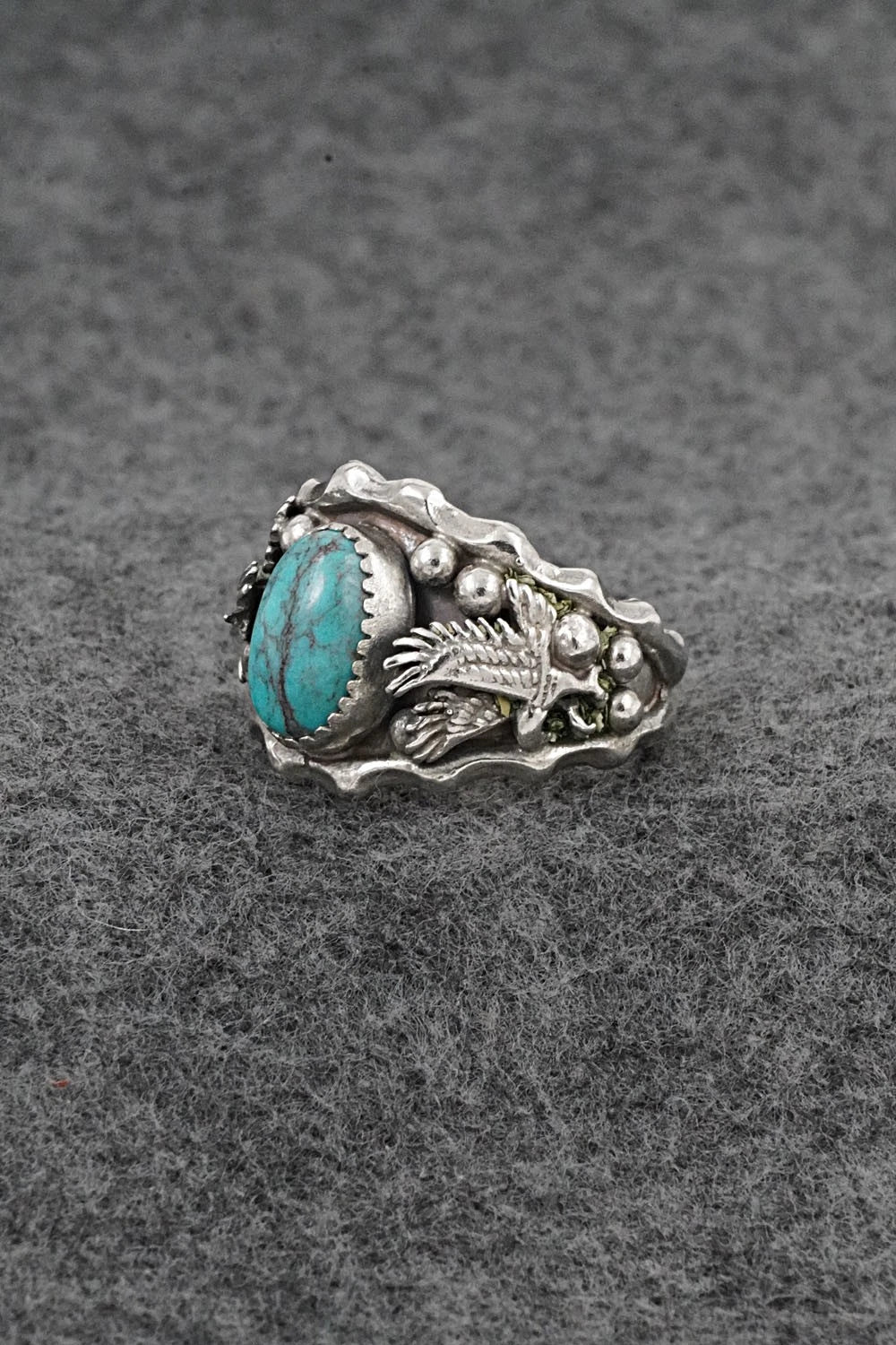 Turquoise & Sterling Silver Ring - Genevieve Francisco - Size 11