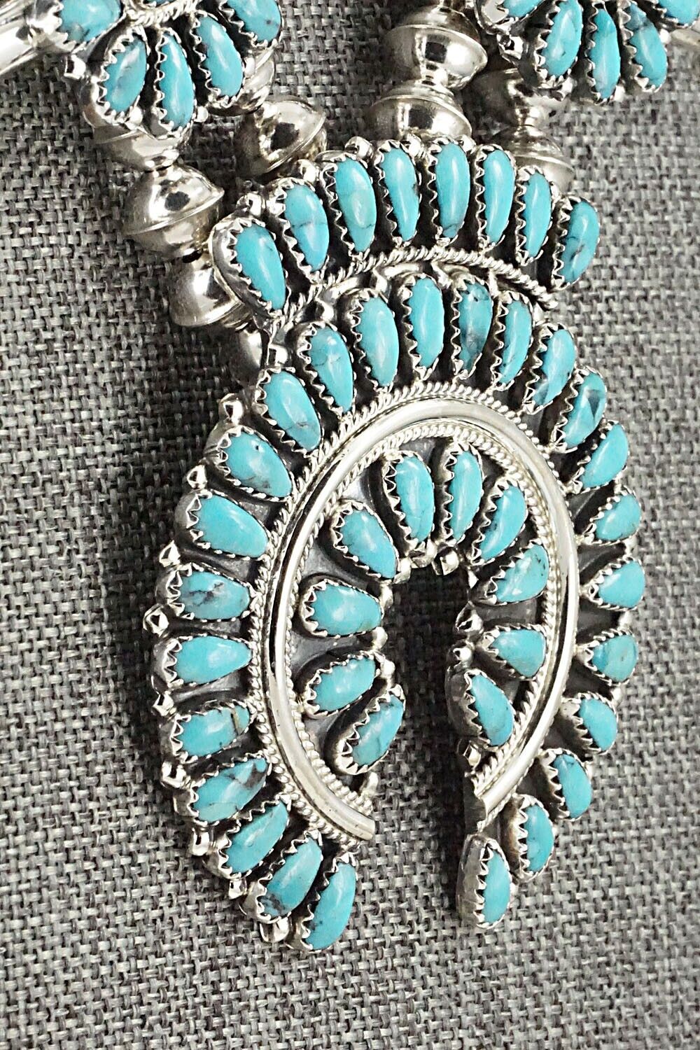 Turquoise & Sterling Silver Squash Blossom Set - Zeita Begay