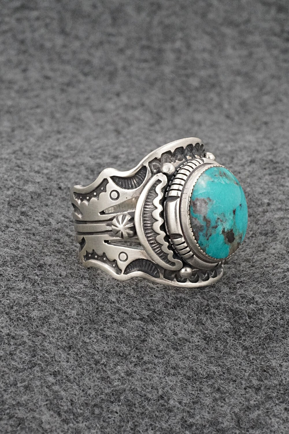 Turquoise & Sterling Silver Ring - Larson Lee - Size 12.5