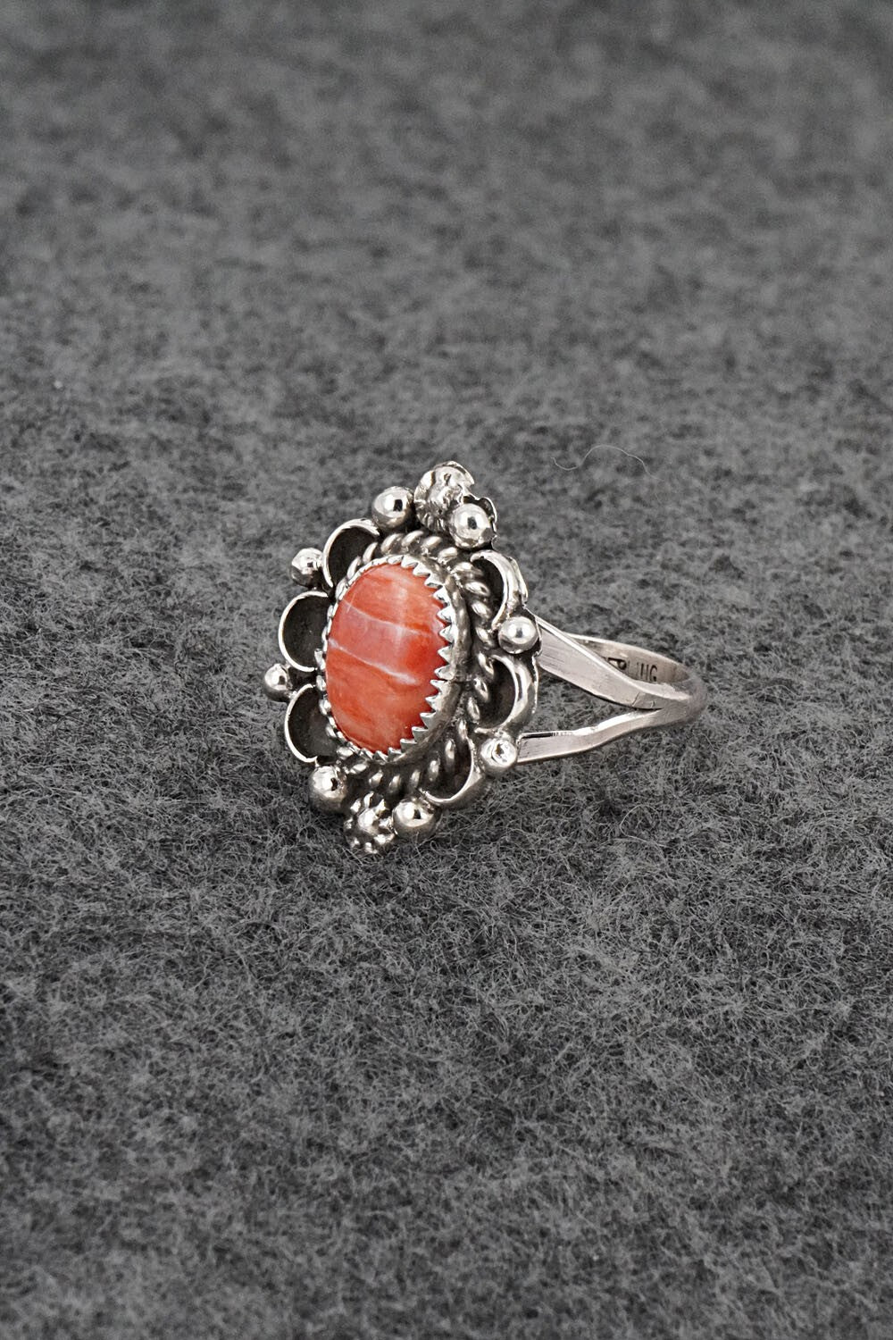 Spiny Oyster & Sterling Silver Ring - Frieda Martinez - Size 6.5