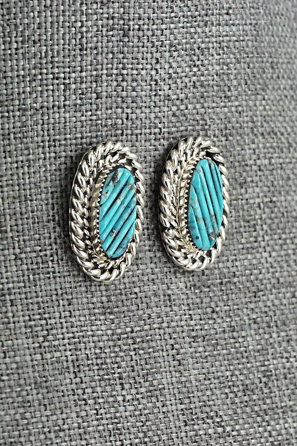 Turquoise & Sterling Silver Pendant and Earrings Set - Tom Lewis