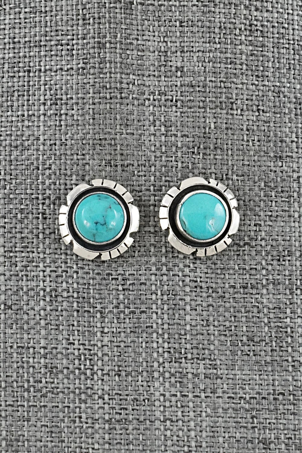 Turquoise & Sterling Silver Earrings - Amos Begay