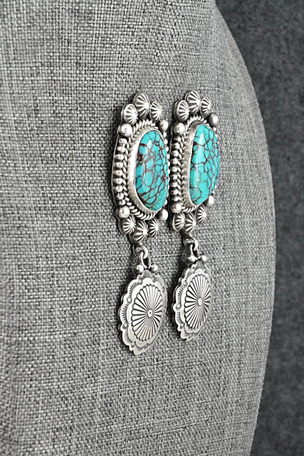 Turquoise & Sterling Silver Earrings - Michael Calladitto