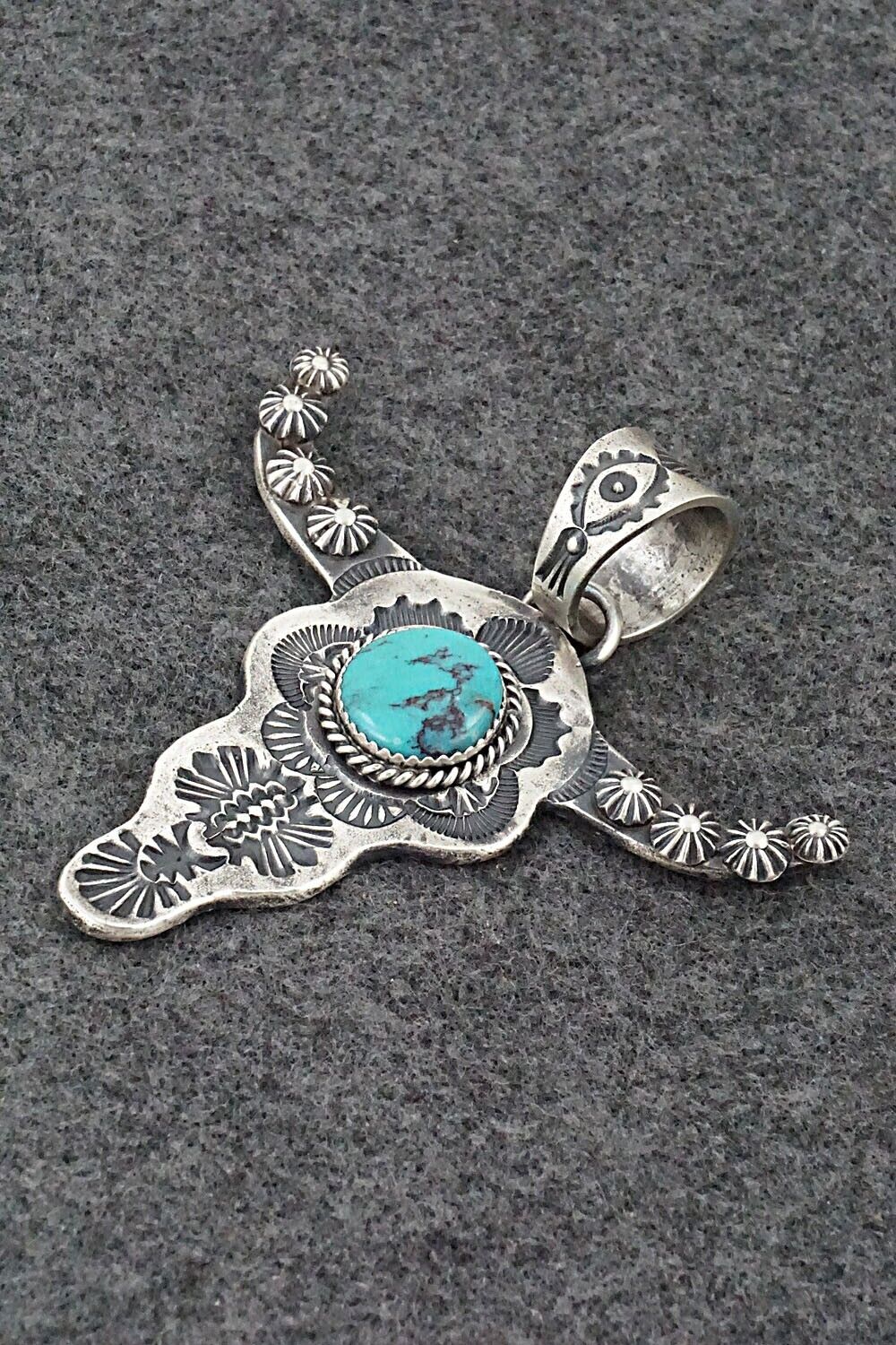Turquoise & Sterling Silver Pendant - Kevin Billah