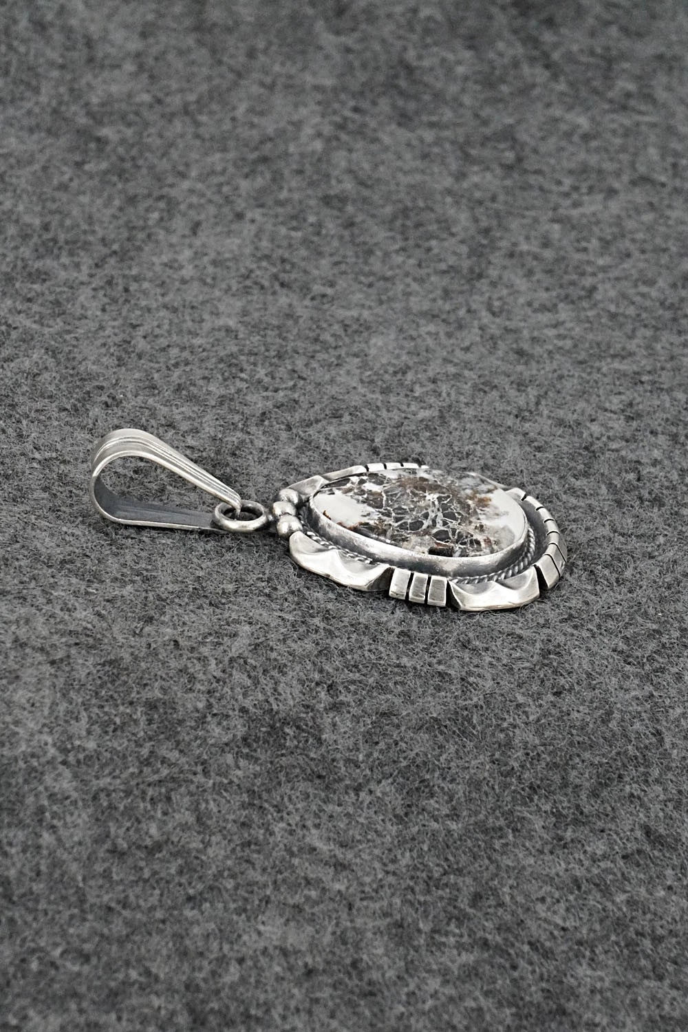 White Buffalo & Sterling Silver Pendant - Samuel Yellowhair